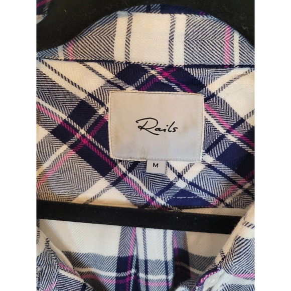Rails Hunter White Orchid Flannel Plaid Shirt Size Medium - Picture 2 of 6